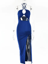 Robe de soirée longue froncée | Sorties en soirée