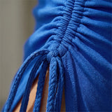 Robe de soirée longue froncée | Sorties en soirée
