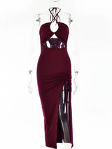 Robe de soirée longue froncée | Sorties en soirée
