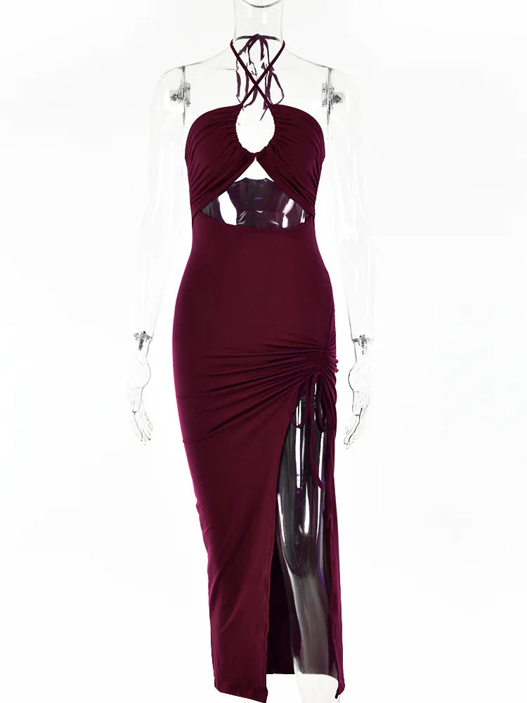 Robe de soirée longue froncée | Sorties en soirée