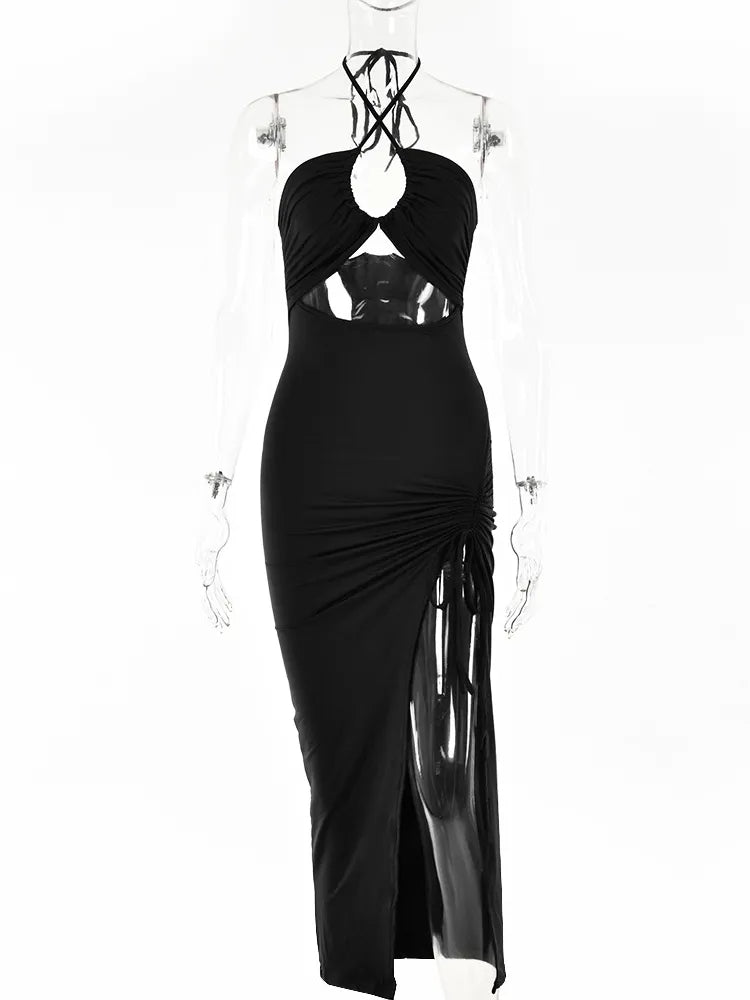 Robe de soirée longue froncée | Sorties en soirée
