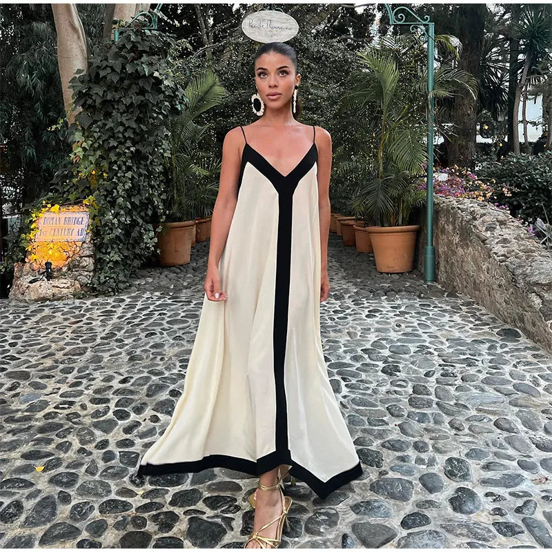 Robe longue femme à coupe fluide et aérée | Sorties estivales