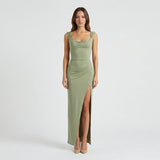 Robe longue femme ajustée à fente | Événements festifs