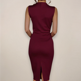 Robe midi chic ajustée | Réunions professionnelles