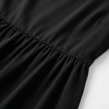Robe noire midi à taille haute | Sorties décontractées