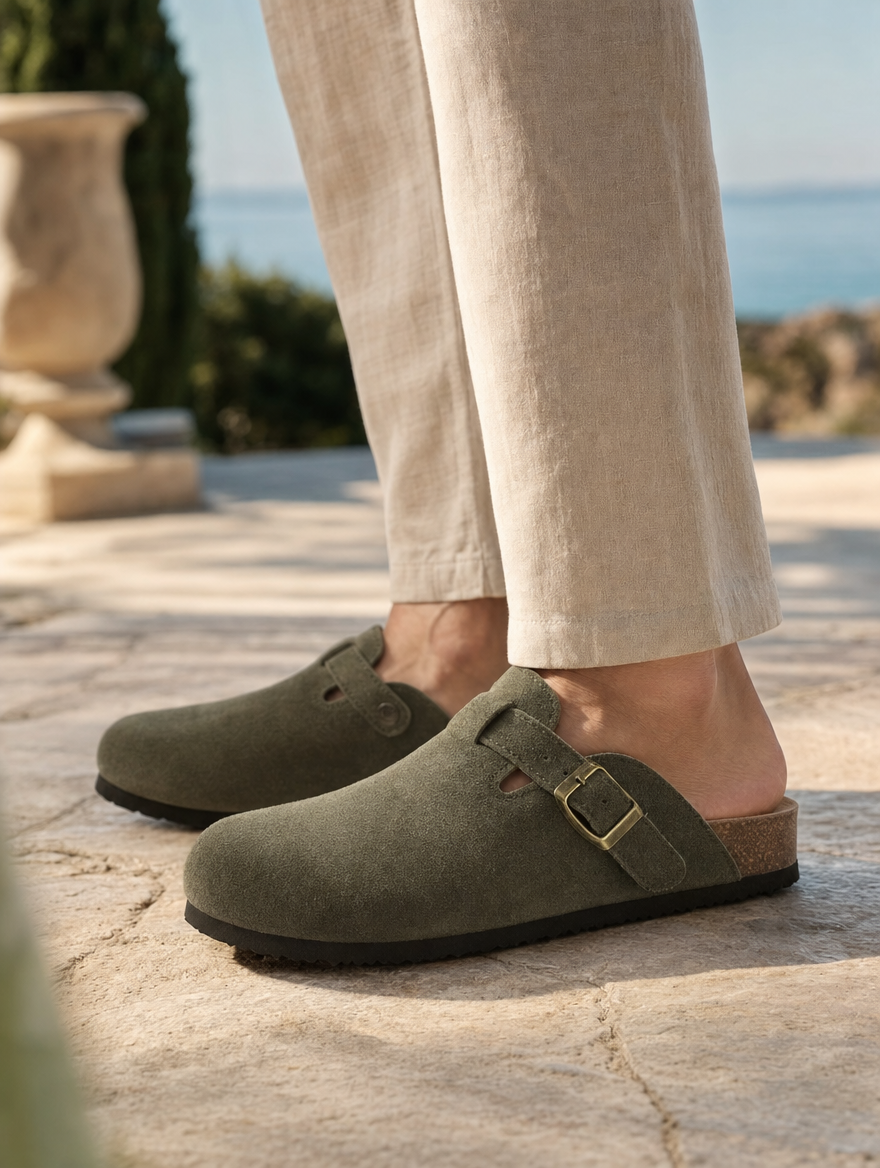 Sabots homme | Sabots à enfiler avec boucle réglable