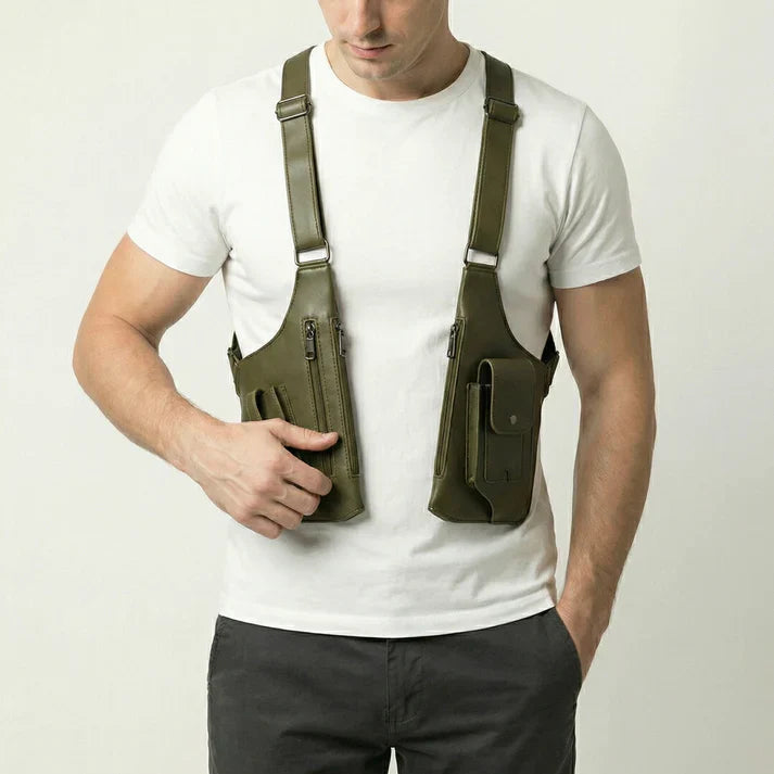 Sac bandoulière | Sacoche de poitrine réglable multipoche