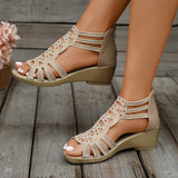 Sandales femme | Sandales compensées avec détails en strass