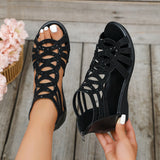 Sandales femme | Sandales compensées avec détails en strass