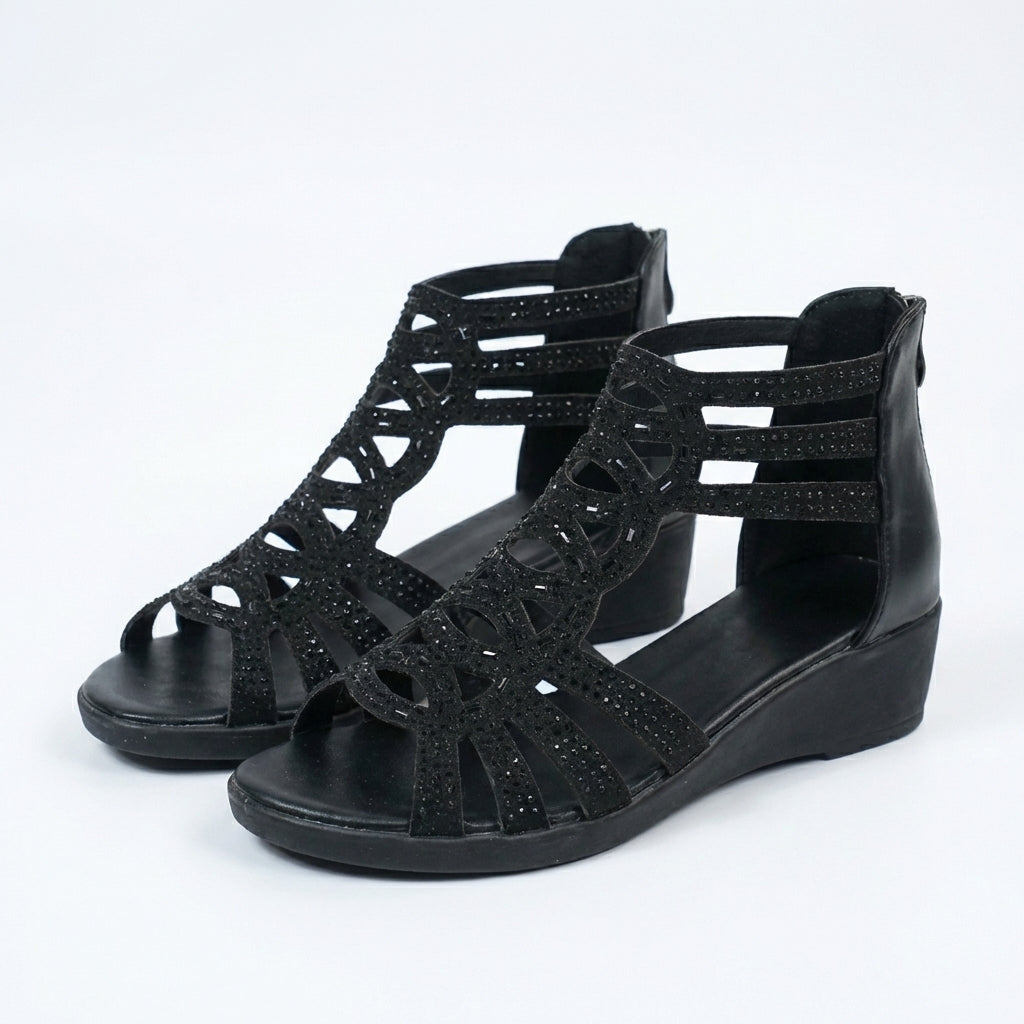 Sandales femme | Sandales compensées avec détails en strass