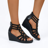 Sandales femme | Sandales compensées avec détails en strass