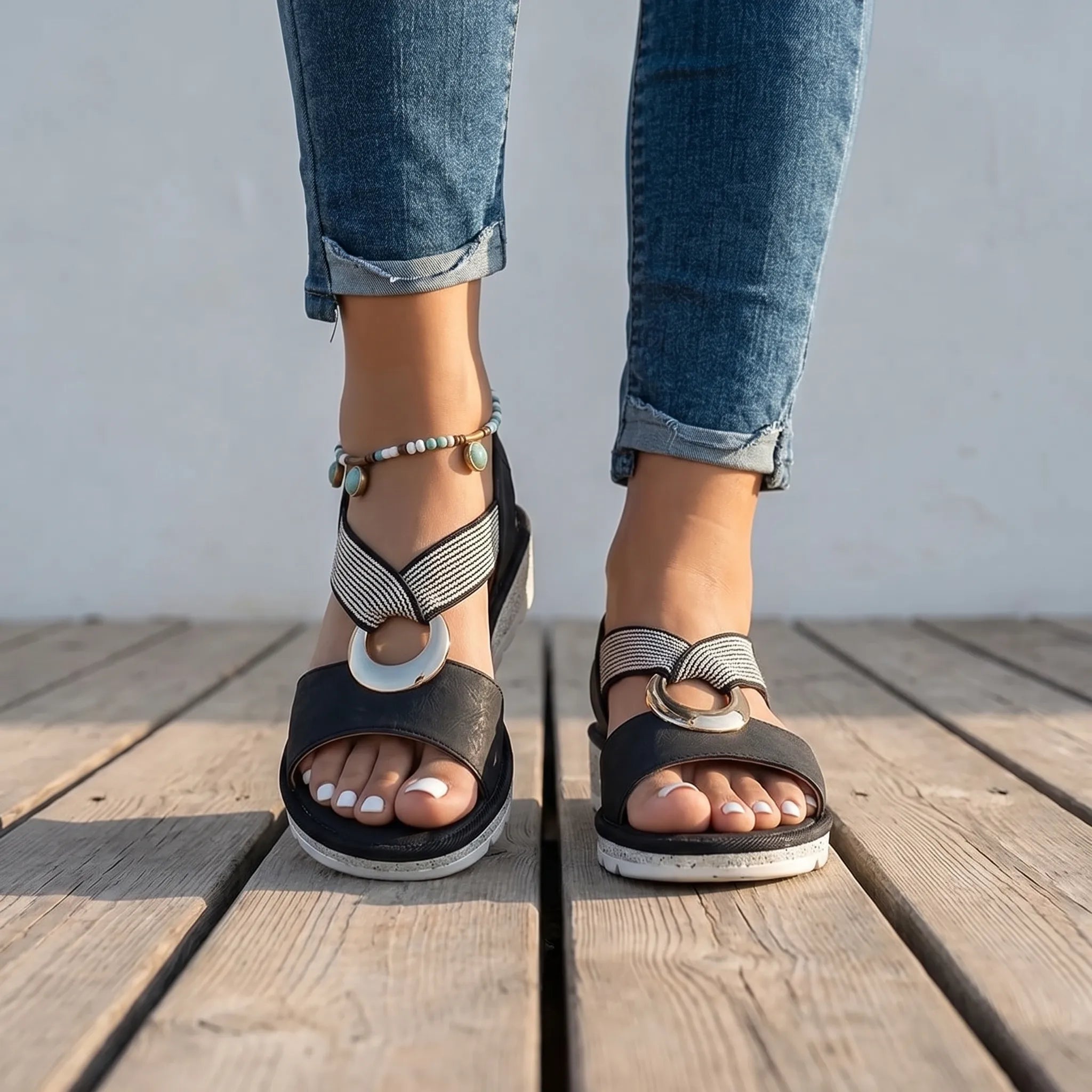 Sandales femme chic à enfiler | Promenades estivales