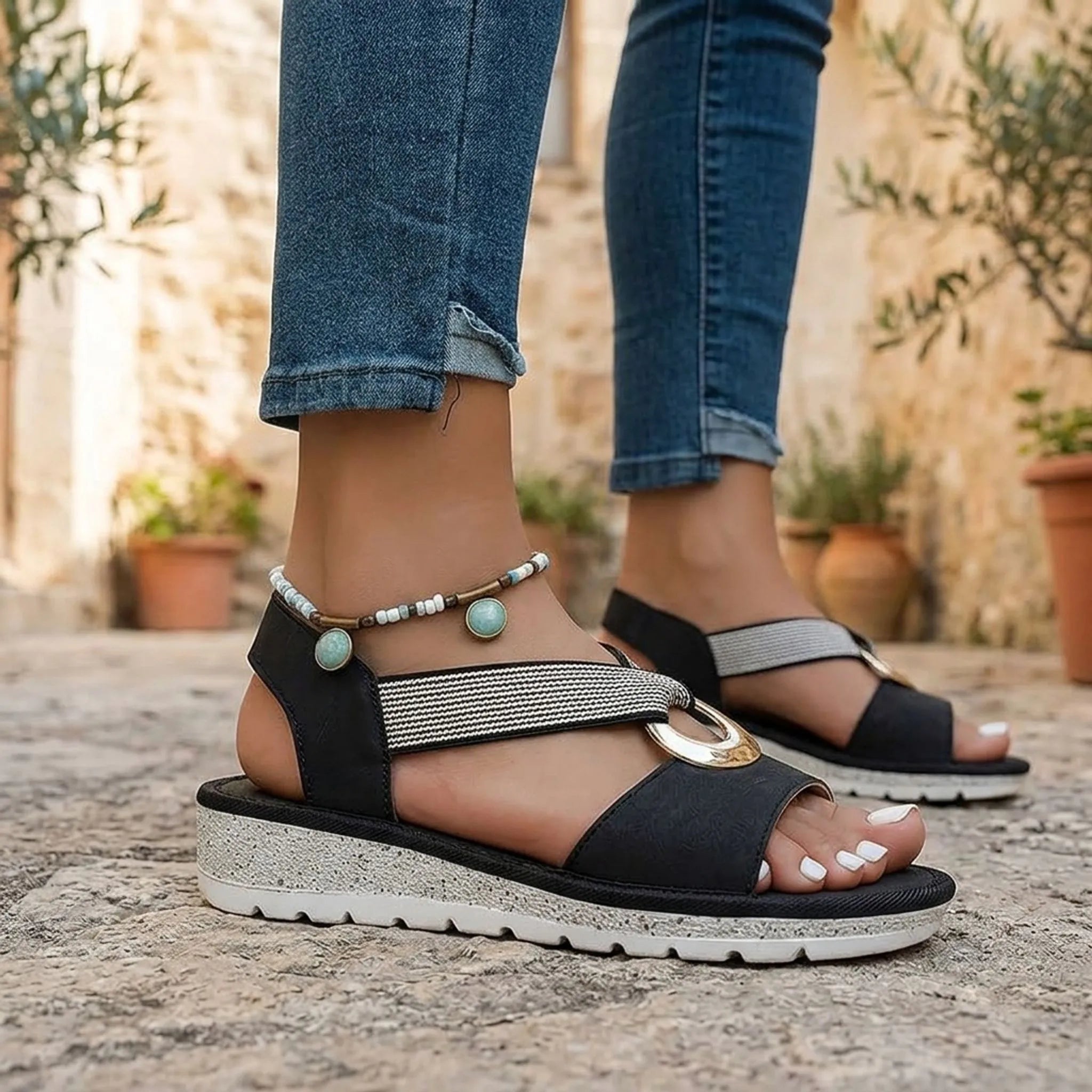 Sandales femme chic à enfiler | Promenades estivales