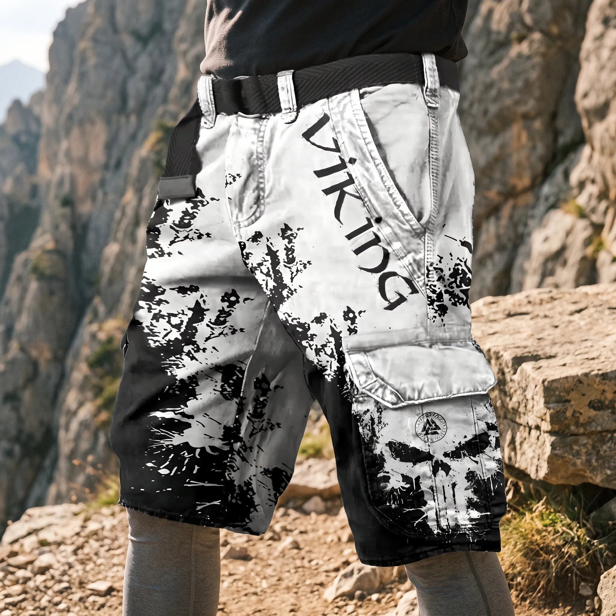 Short cargo homme | Short cargo à imprimé graphique