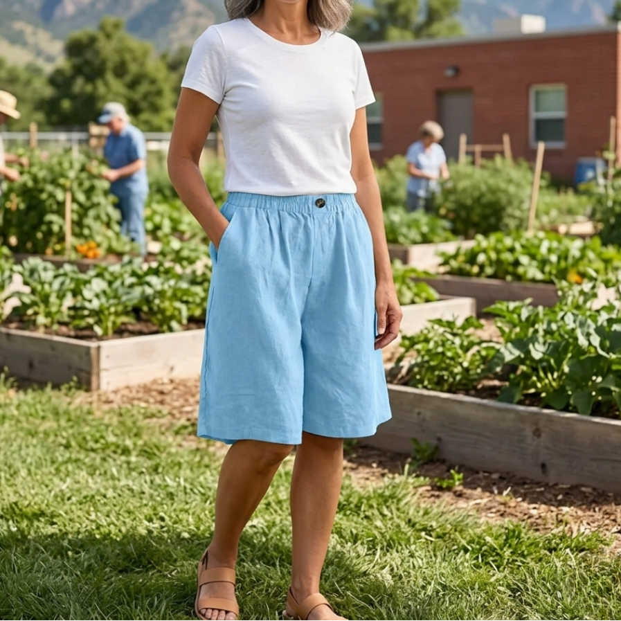 Short femme ample à taille élastique | Sorties estivales décontractées