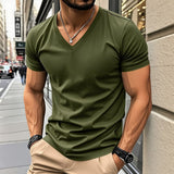 T-shirt homme | T-shirt coupe slim à col en V