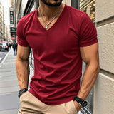T-shirt homme | T-shirt coupe slim à col en V