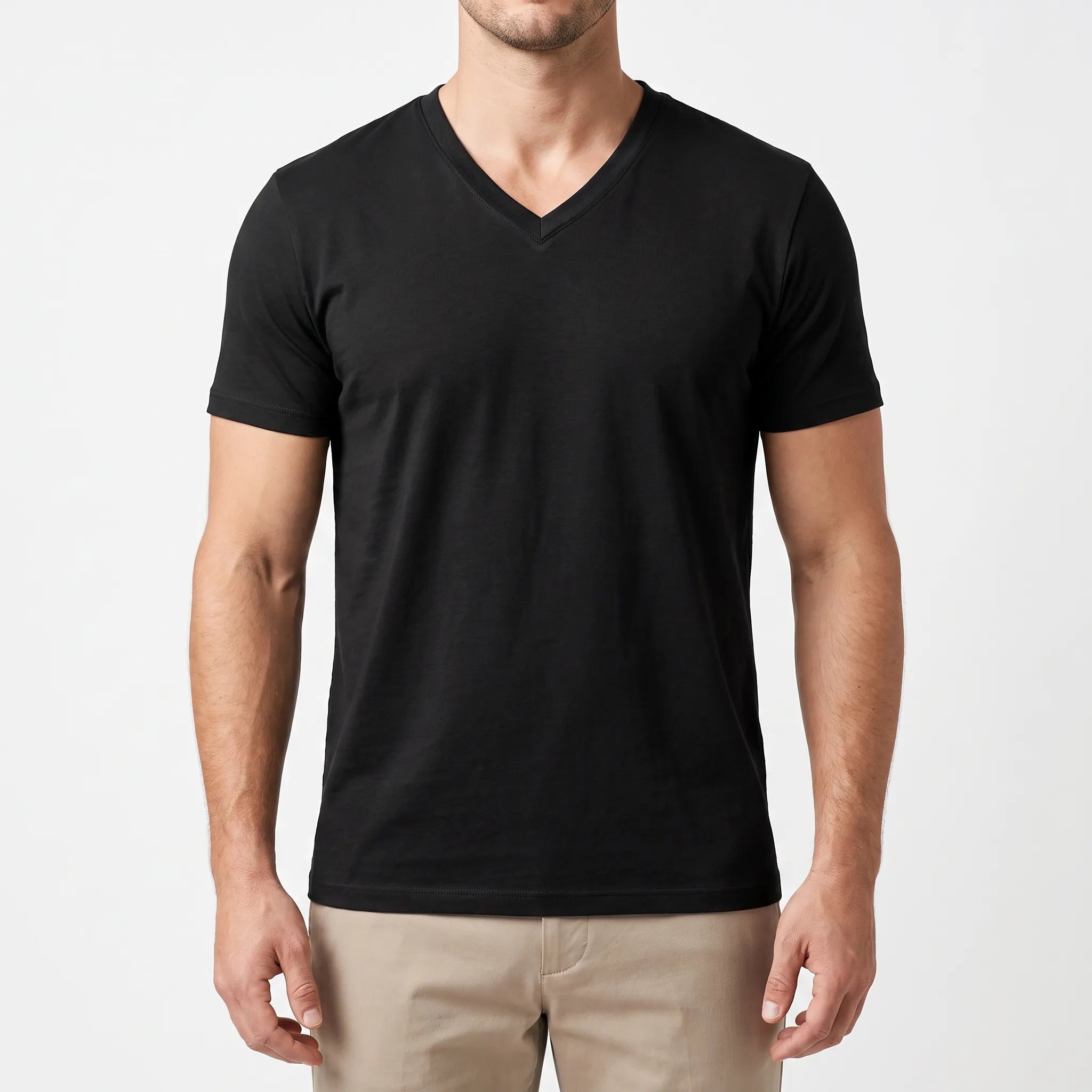 T-shirt homme | T-shirt coupe slim à col en V
