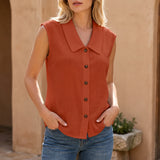 Top femme | Blouse sans manches à col