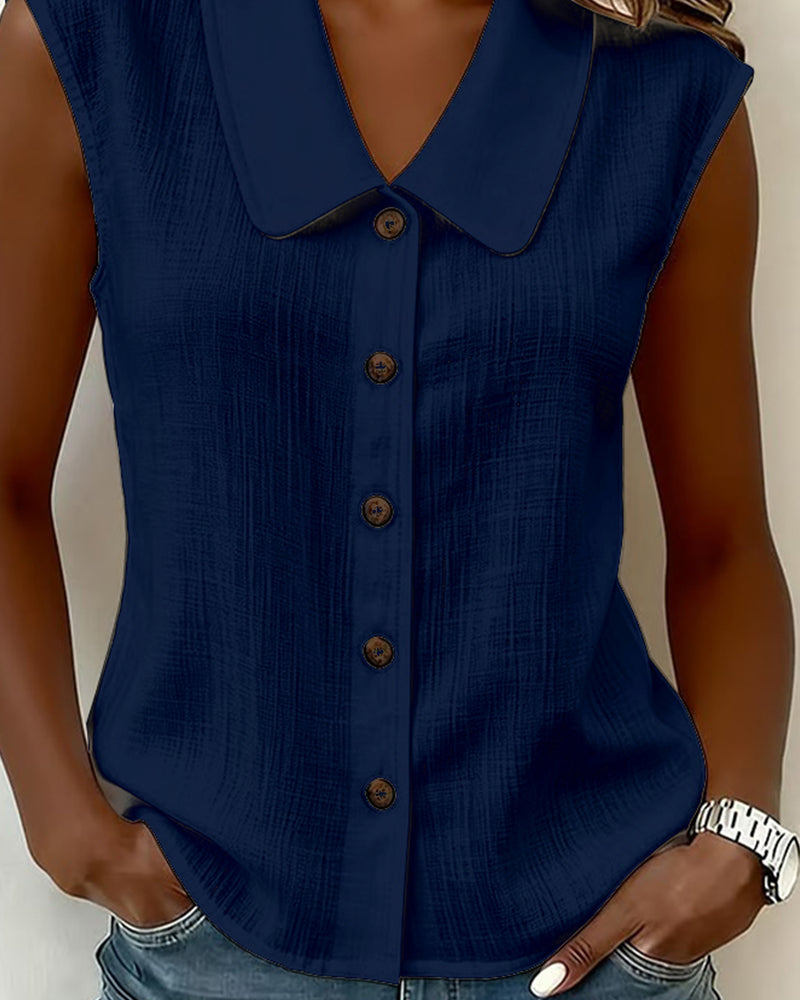 Top femme | Blouse sans manches à col