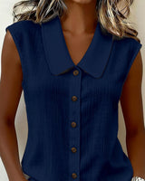 Top femme | Blouse sans manches à col