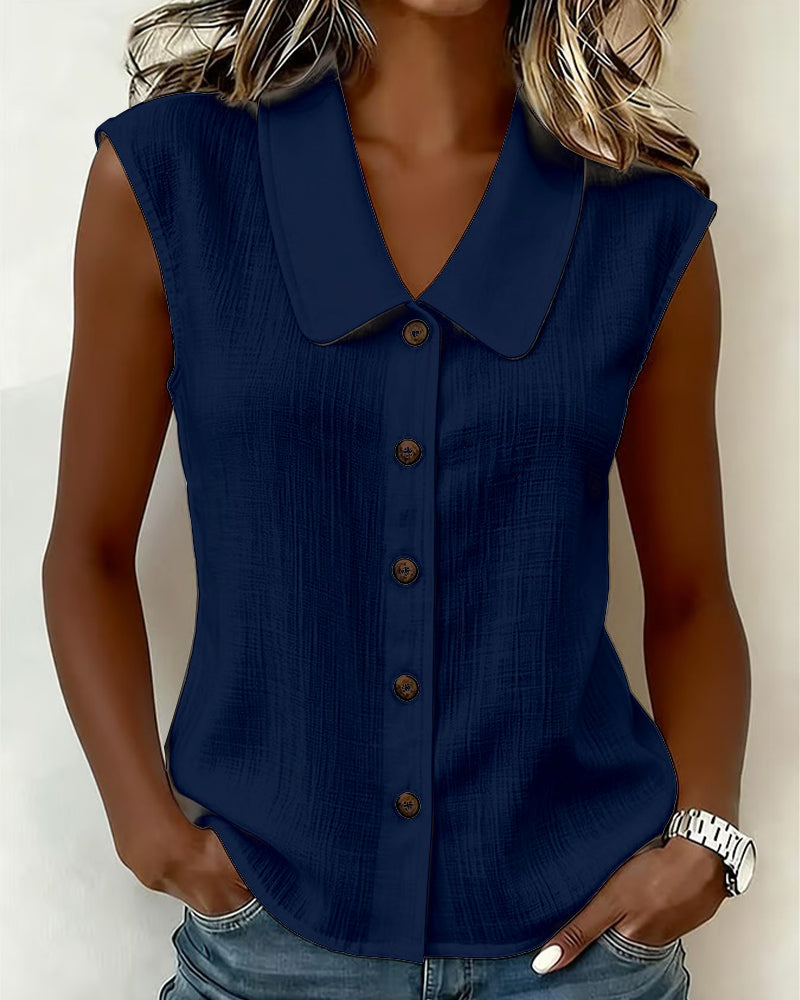 Top femme | Blouse sans manches à col