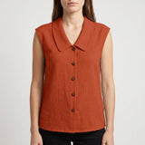 Top femme | Blouse sans manches à col