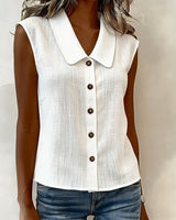 Top femme | Blouse sans manches à col