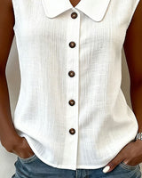 Top femme | Blouse sans manches à col