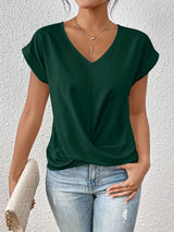 Top femme | Top col en V avec détail drapé