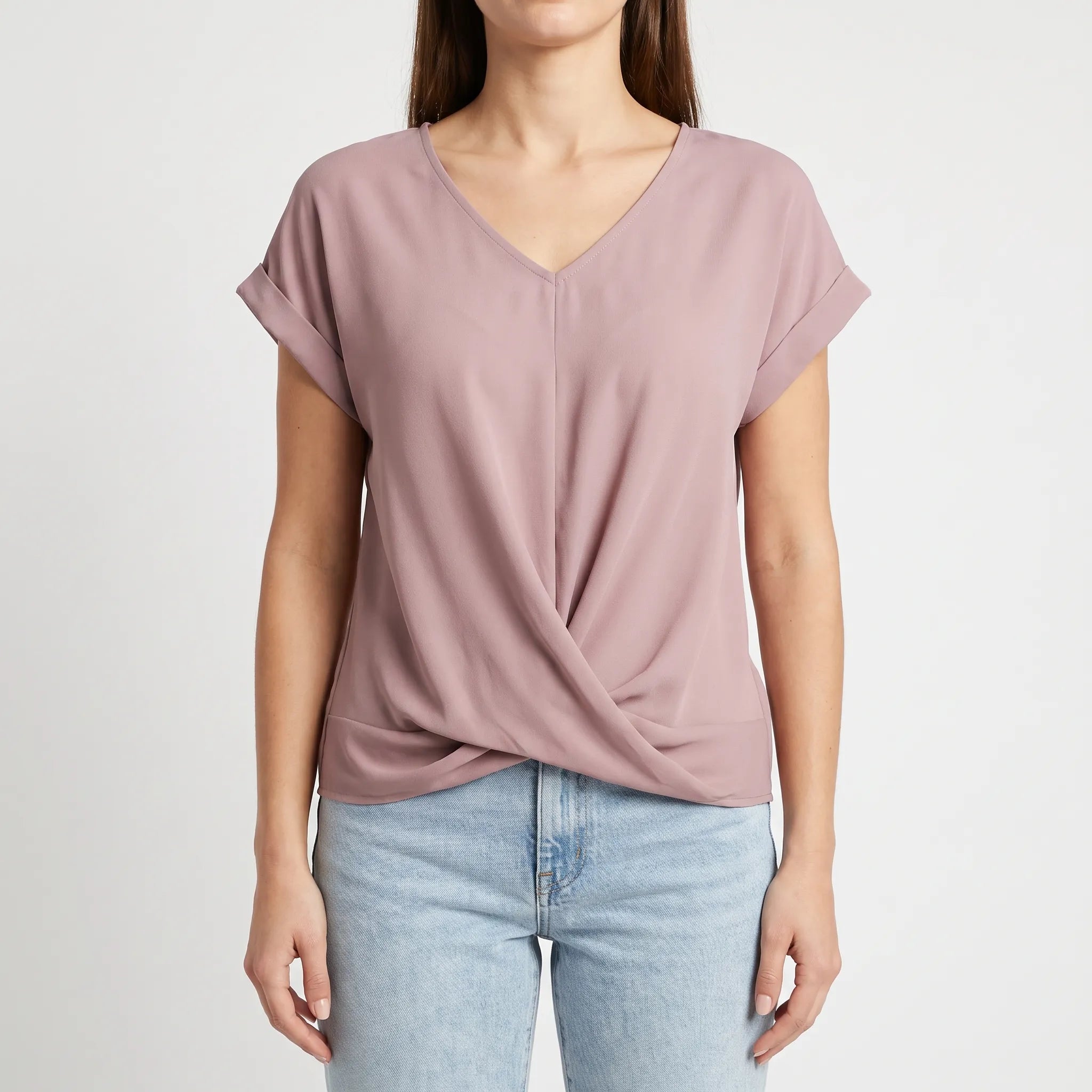 Top femme | Top col en V avec détail drapé