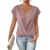 Top femme | Top col en V avec détail drapé