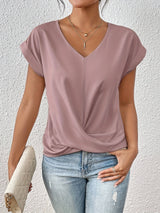 Top femme | Top col en V avec détail drapé
